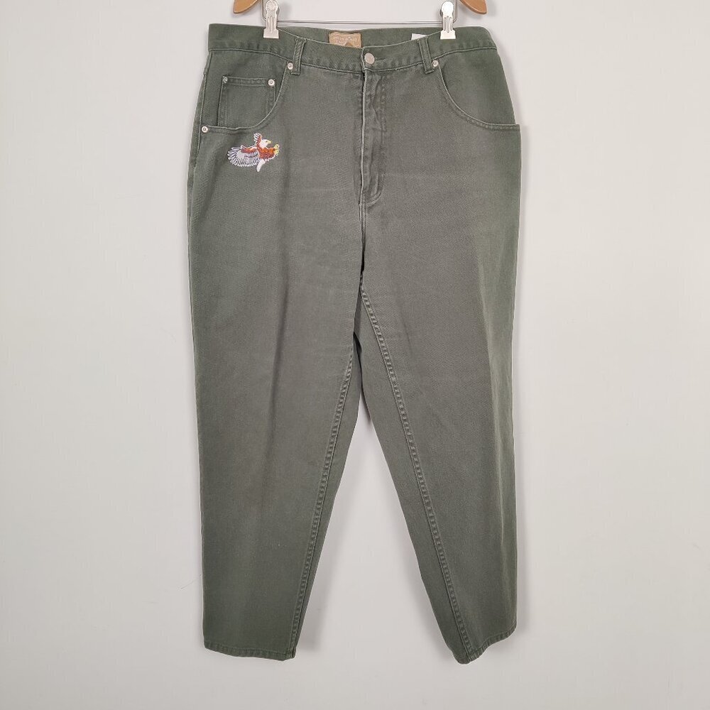 Cotton Ginny Plus Petites Women's Pants Size 16 Gray Cotton High Waist Mom Style